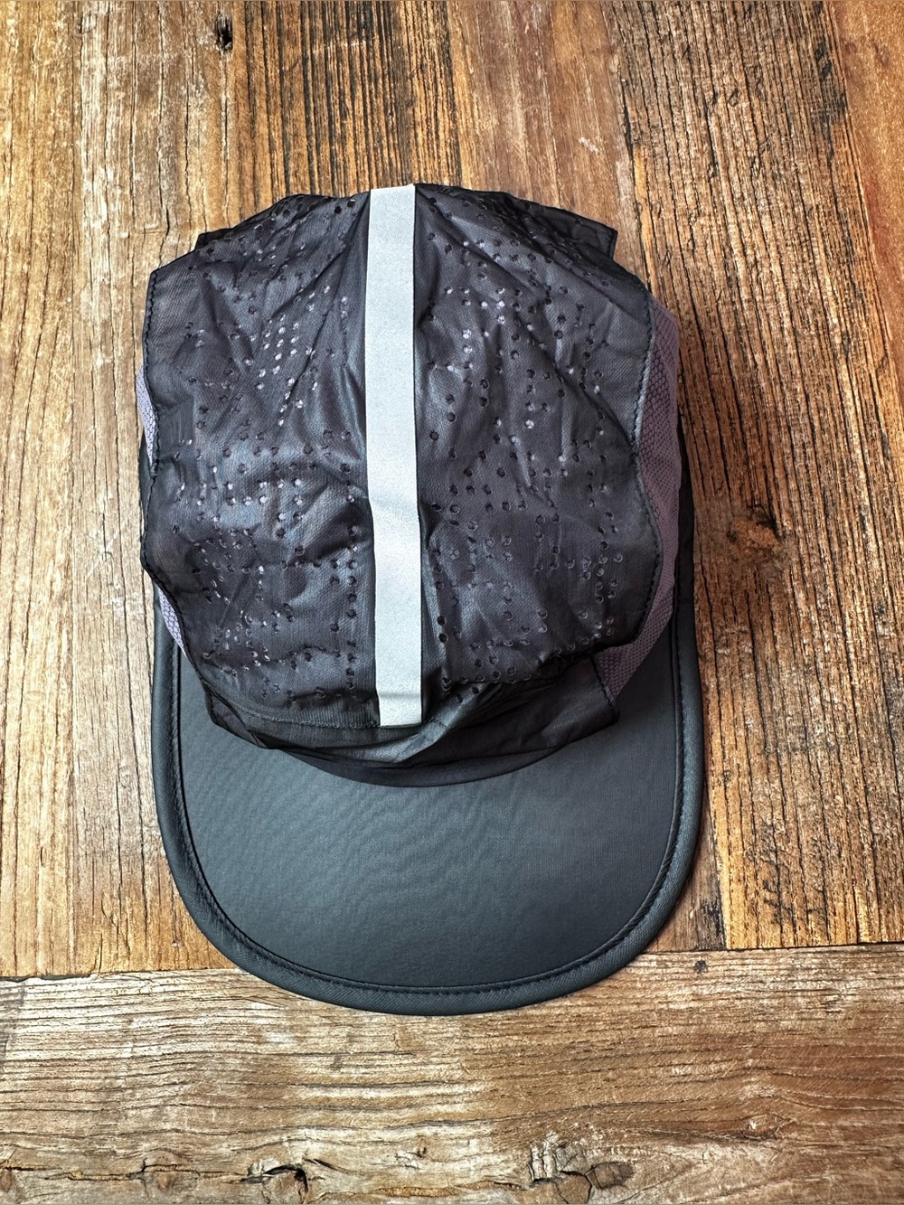 lululemon athletica gray and purple Cap with Reflective Silver Center Stripe